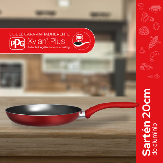 Sartén de Aluminio Cookit 20 cm CAFP20 Antiadherente Xylan Plus Compatible con Inducción y Todo Tipo de Estufas
