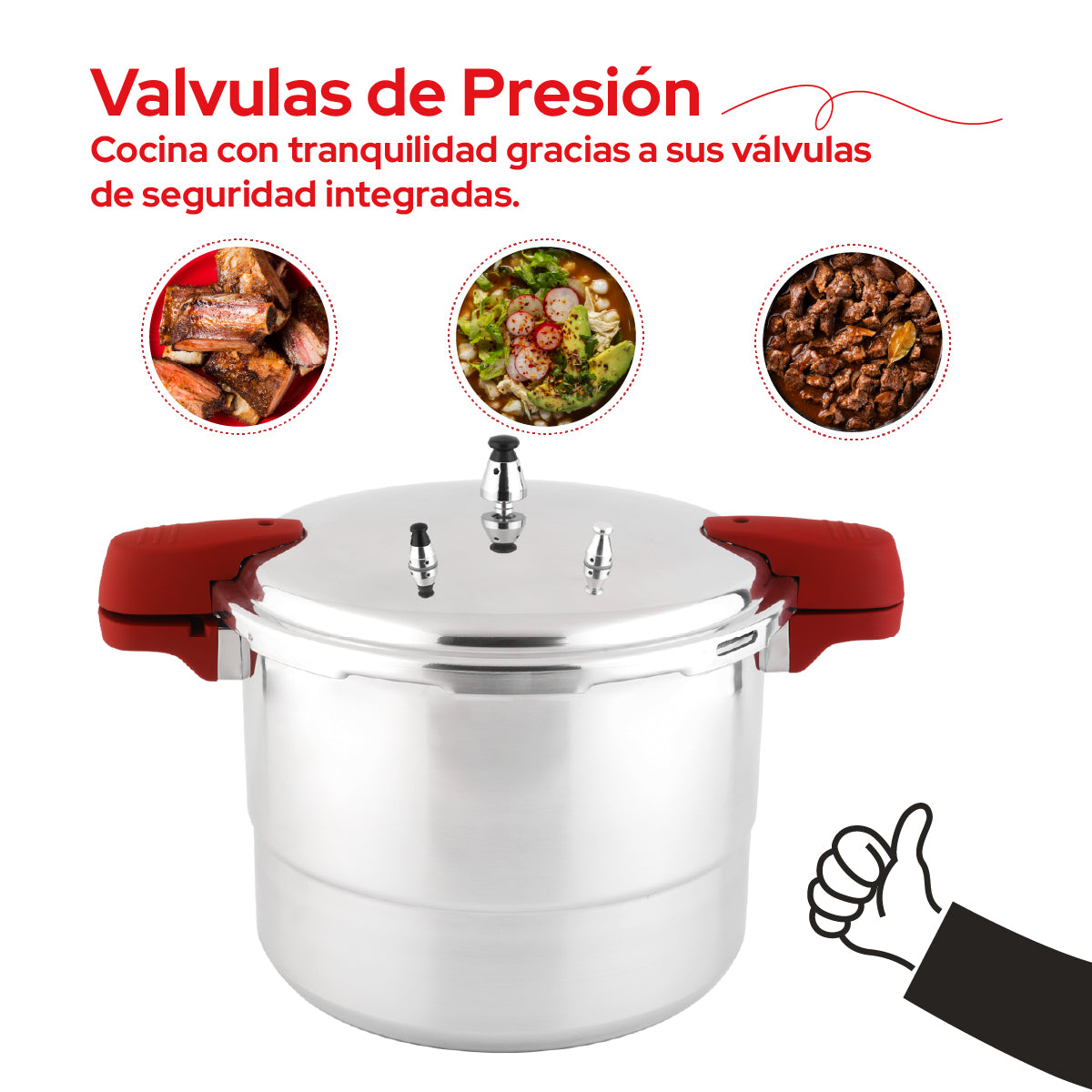 Cookit Olla de Presión 20L con Vaporera de Aluminio CAPC20