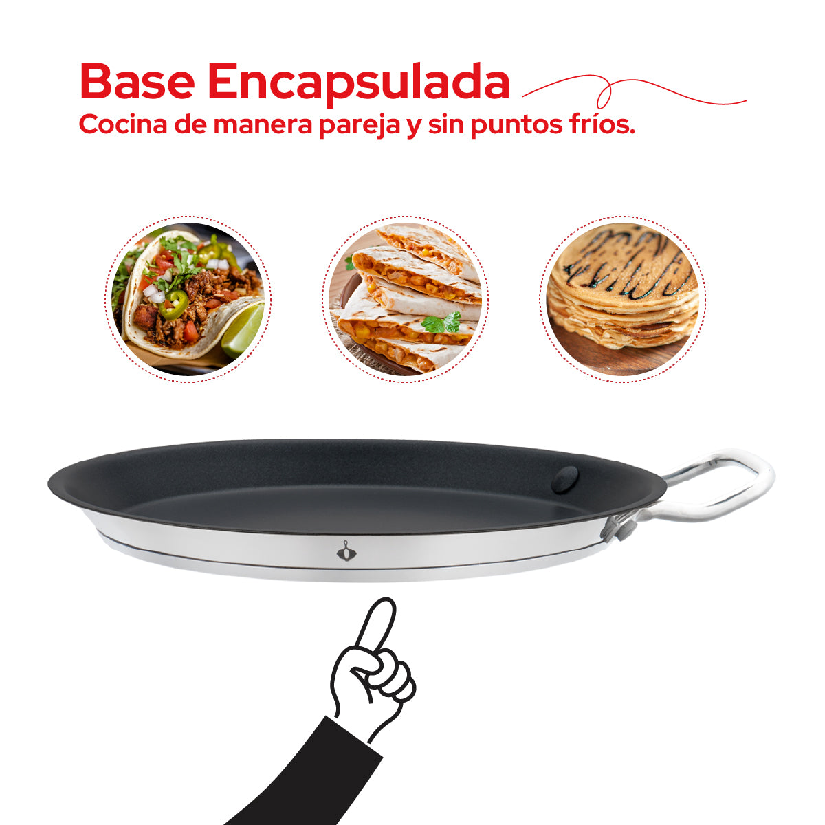 Cookit Comal de Acero Inox 24 cm Antiadherente CCP24