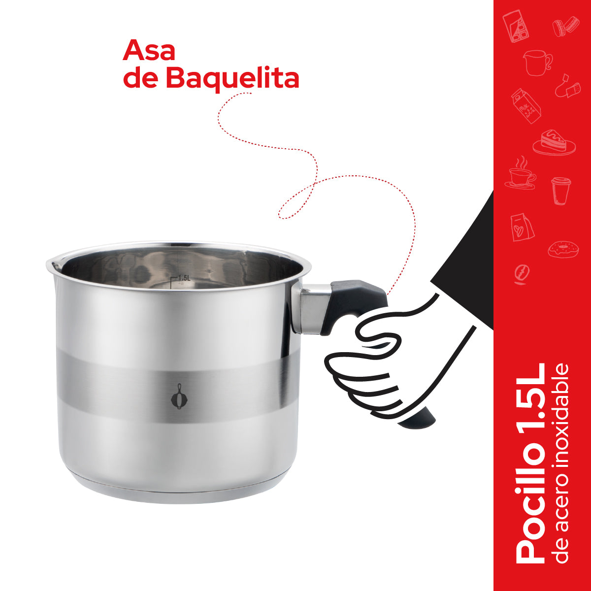 Cookit Pocillo 1.5 L Acero Inoxidable CMP015