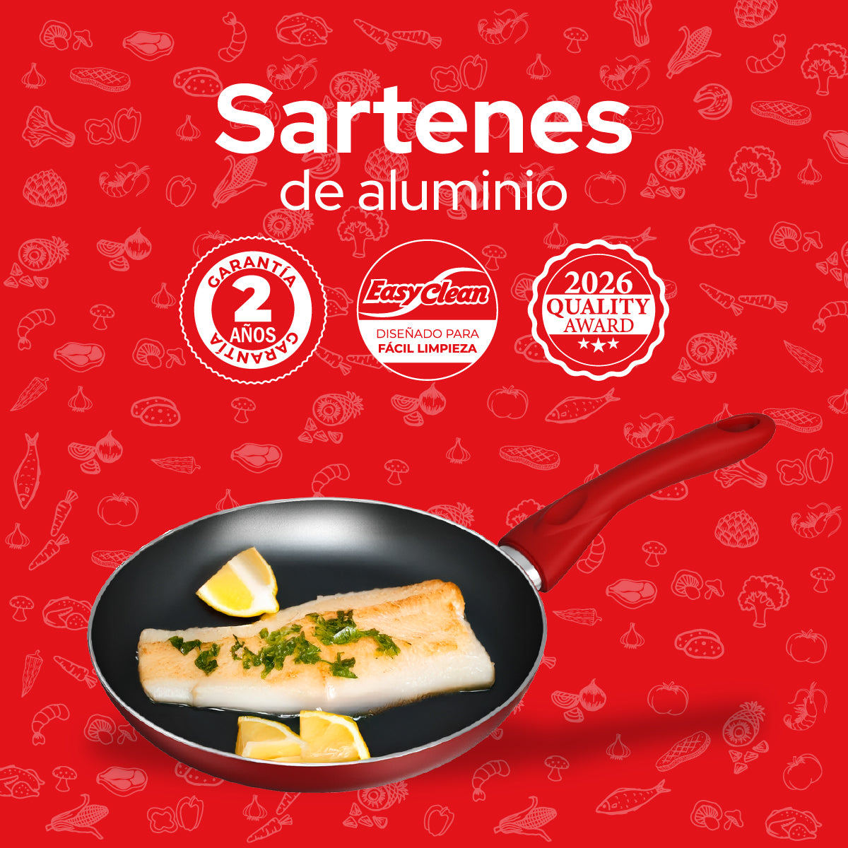 Set de 3 Sartenes Cookit 20, 24 y 28 cm Antiadherentes de Aluminio Xylan Plus Compatibles con Inducción y Todo Tipo de Estufas