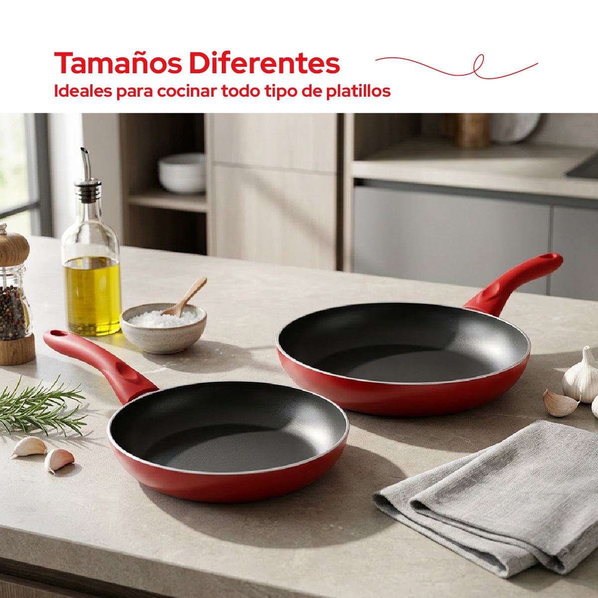 Set de 2 Sartenes Cookit 20 y 24 cm Antiadherentes de Aluminio Xylan Plus Compatibles con Inducción y Todo Tipo de Estufas