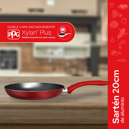 Sartén de Aluminio Cookit 20 cm CAFP20 Antiadherente Xylan Plus Compatible con Inducción y Todo Tipo de Estufas