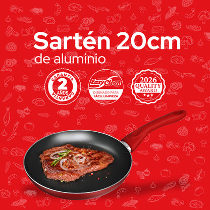 Sartén de Aluminio Cookit 20 cm CAFP20 Antiadherente Xylan Plus Compatible con Inducción y Todo Tipo de Estufas