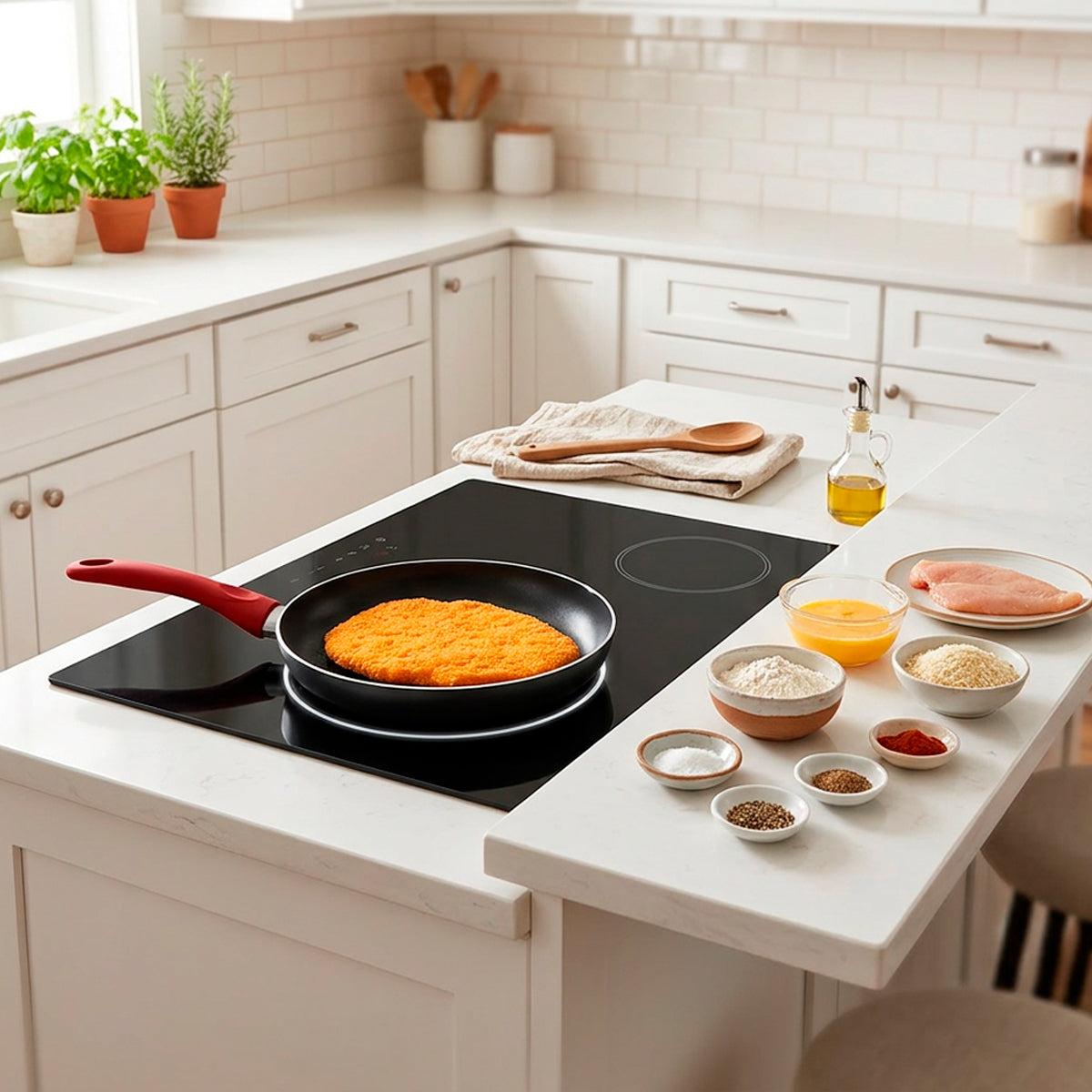 Sartén de Aluminio Cookit 28 cm CAFP28 Antiadherente Xylan Plus Compatible con Inducción y Todo Tipo de Estufas