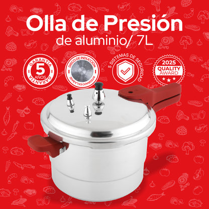 Cookit Olla de Presión 7L con Vaporera de Aluminio CAPC07