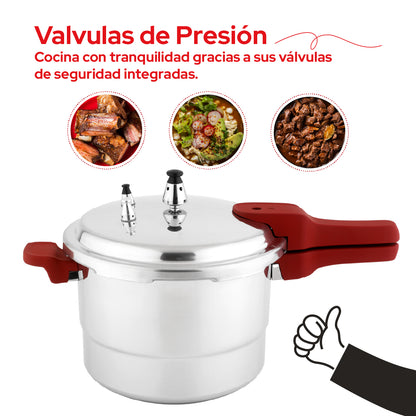 Cookit Olla de Presión 7L con Vaporera de Aluminio CAPC07
