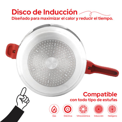 Cookit Olla de Presión 7L con Vaporera de Aluminio CAPC07