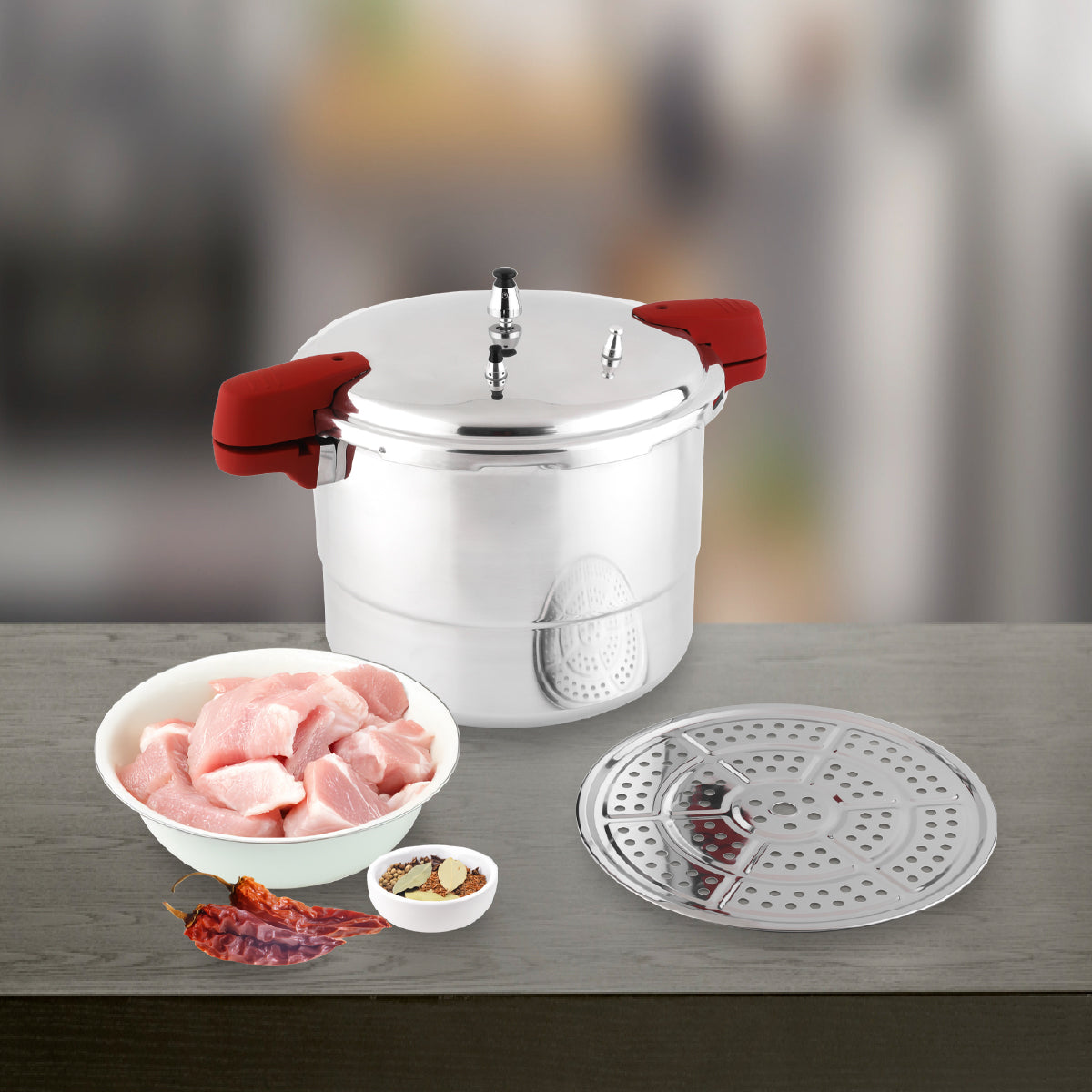 Cookit Olla de Presión 20L con Vaporera de Aluminio CAPC20