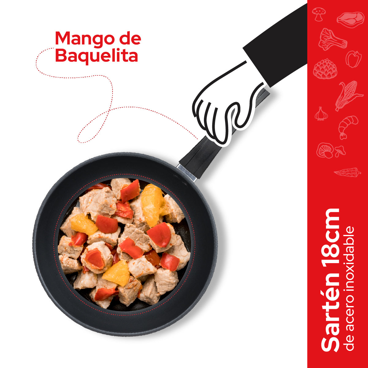 Cookit Sartén 18 cm Acero Inoxidable con Antiadherente CFP18