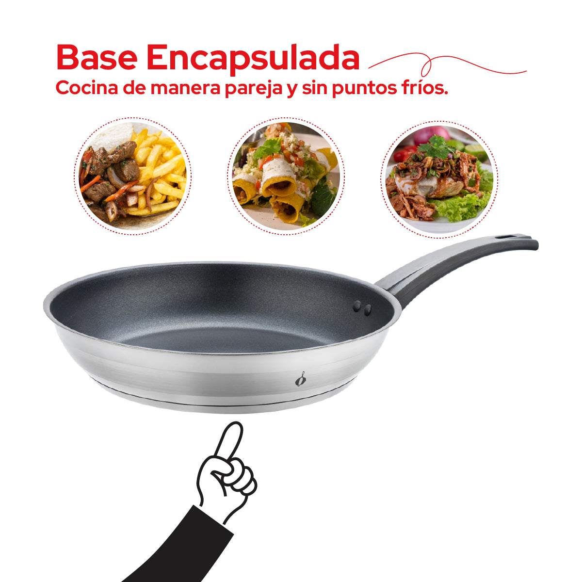 Cookit Sartén 24 cm Acero Inoxidable con Antiadherente CFP24