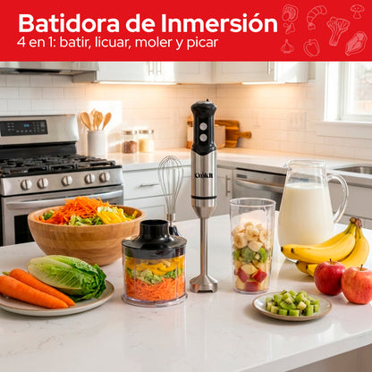 Cookit Batidora Inmersión  CHB04 500w 4en1 Acero Inox Con Accesorios