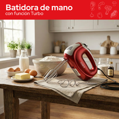 Cookit Batidora De Mano CHM01 400w 5 Velocidades Función Turbo
