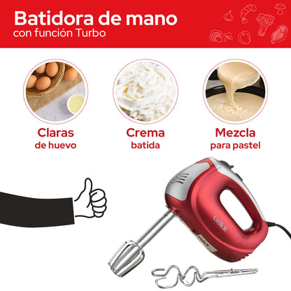 Cookit Batidora De Mano CHM01 400w 5 Velocidades Función Turbo