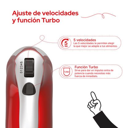 Cookit Batidora De Mano CHM01 400w 5 Velocidades Función Turbo