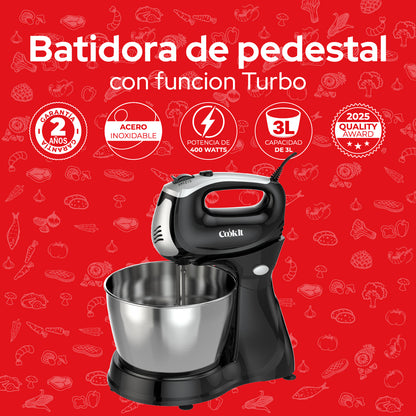 Cookit Batidora Pedestal CHMB02 400w Turbo 3L 5 Velocidades