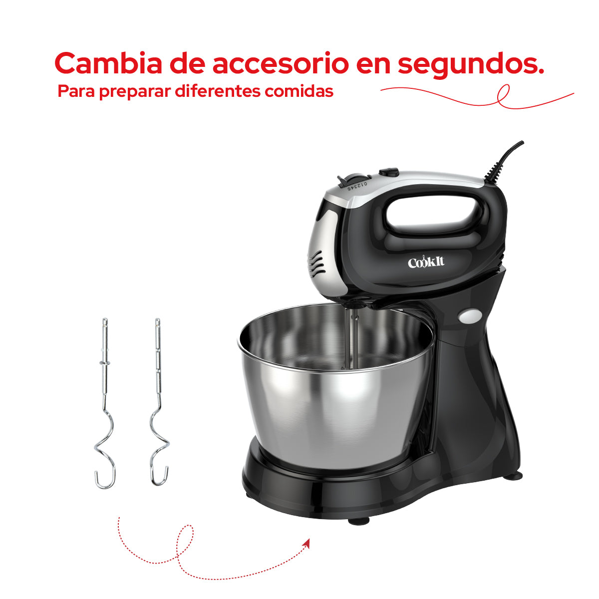 Cookit Batidora Pedestal CHMB02 400w Turbo 3L 5 Velocidades