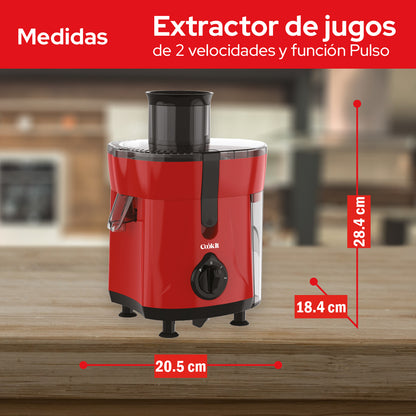 Cookit Extractor De Jugos Eléctrico CJ12 600w 2 Velocidades 1.2L Fácil Limpieza