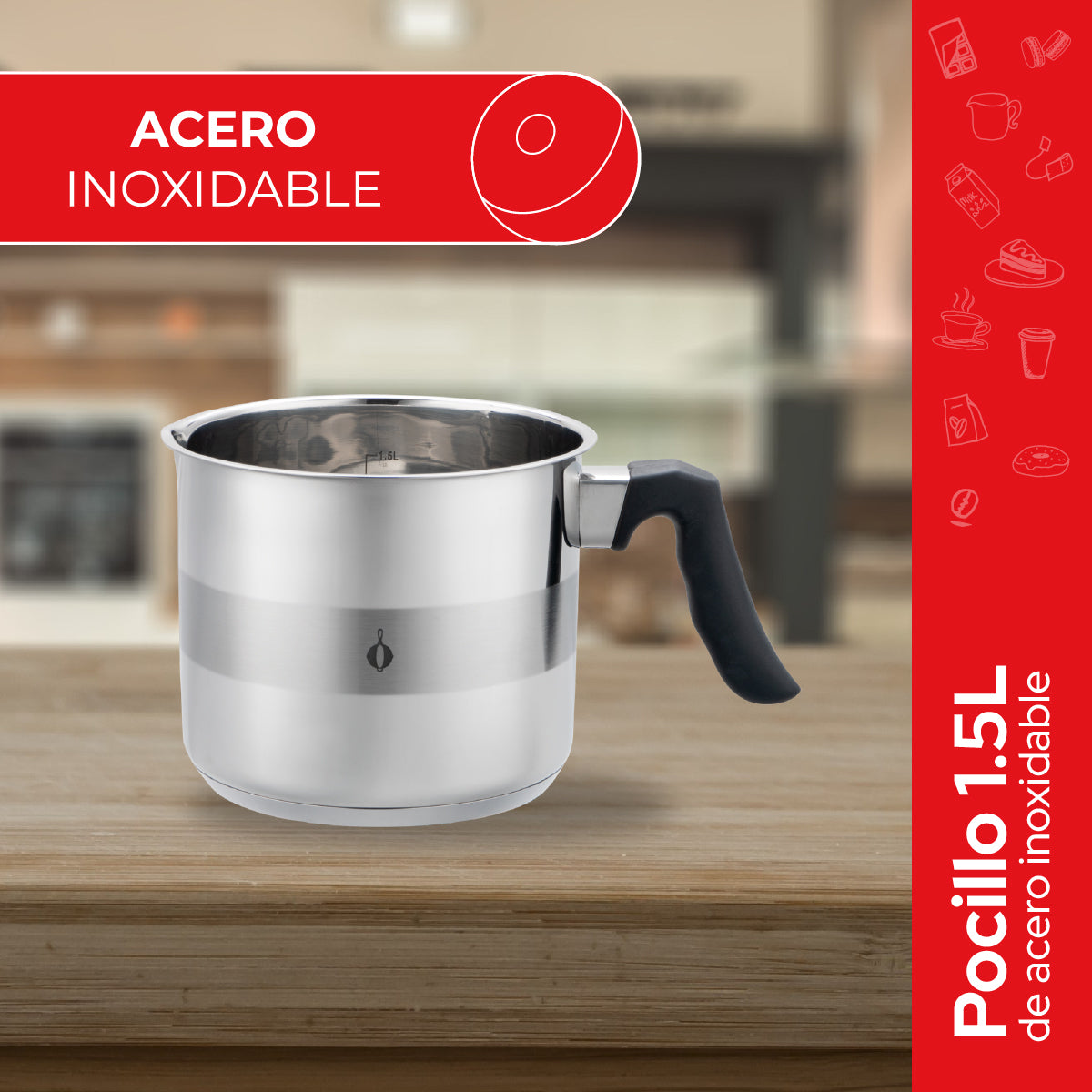 Cookit Pocillo 1.5 L Acero Inoxidable CMP015
