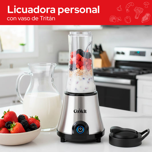 Cookit Licuadora Personal CPB06 500w Vaso Tritan 600ml Acero Inox
