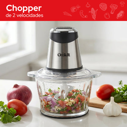 Cookit Procesador Alimentos CQCH18 400w 1.8l Vidrio 2 Velocidades