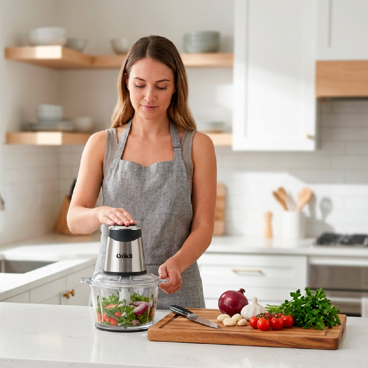 Cookit Procesador Alimentos CQCH18 400w 1.8l Vidrio 2 Velocidades