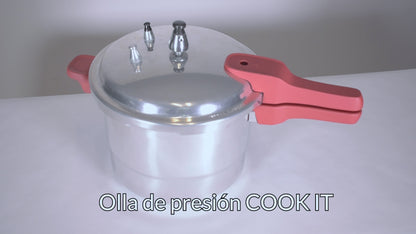 Cookit Olla de Presión 5L con Vaporera de Aluminio CAPC05